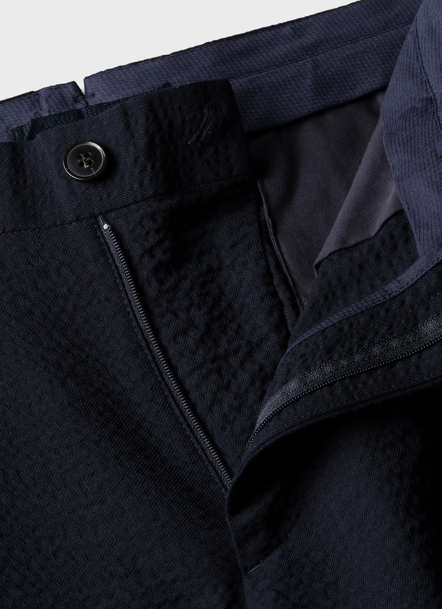 Men's Seersucker Wool Trouser in Navy sold by Sunspel product image thumbnail 4