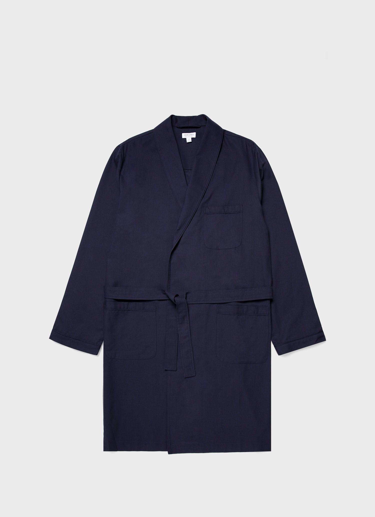Men's Cotton Robe in Navy sold by Sunspel