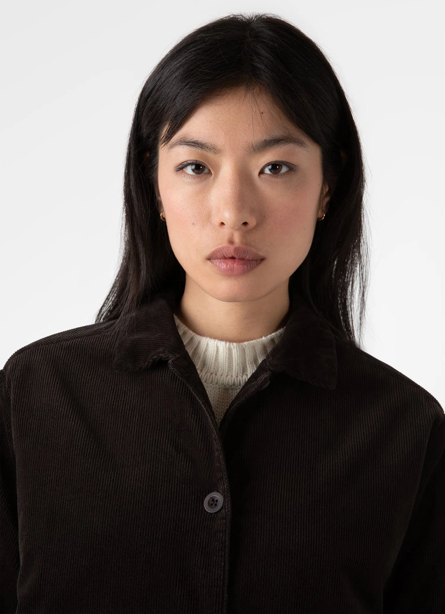 Women's Corduroy Boxy Jacket in Coffee sold by Sunspel product image thumbnail 3