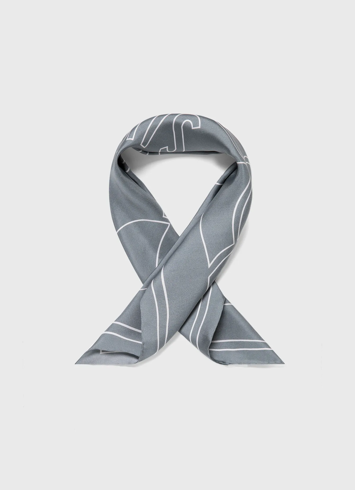 Women's Silk Scarf in Smoke Green Linear Archive Print sold by Sunspel product image thumbnail 2