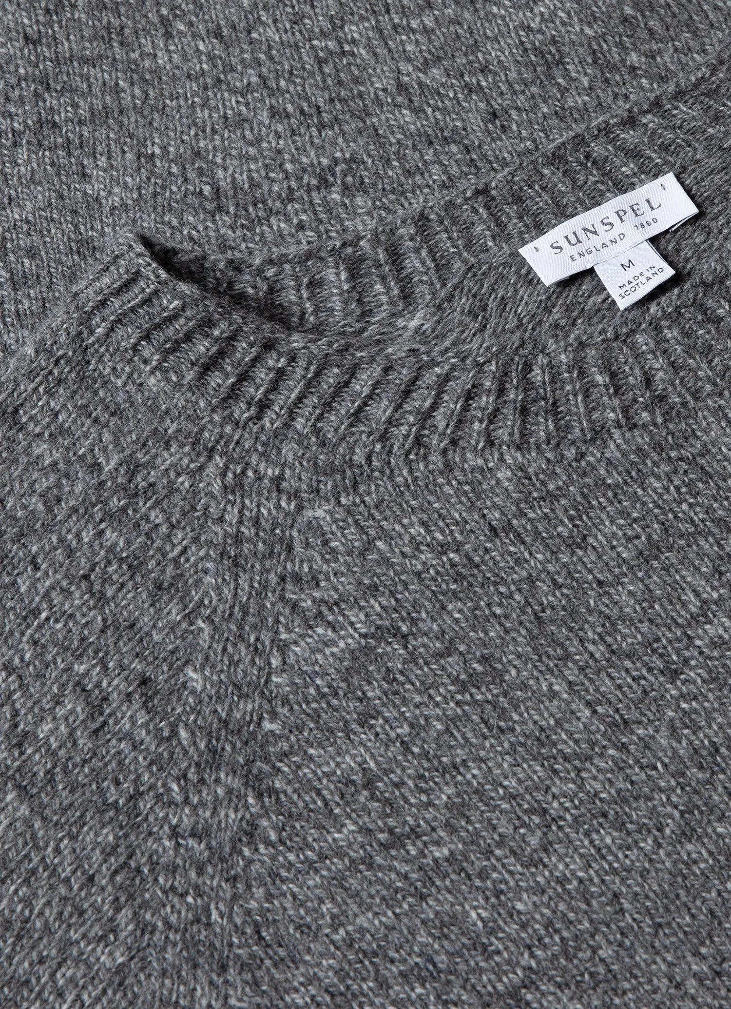 Men's Lambswool Crew Neck Jumper in Mid Grey Melange sold by Sunspel product image thumbnail 4