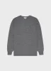 Men's Lambswool Crew Neck Jumper in Mid Grey Melange sold by Sunspel