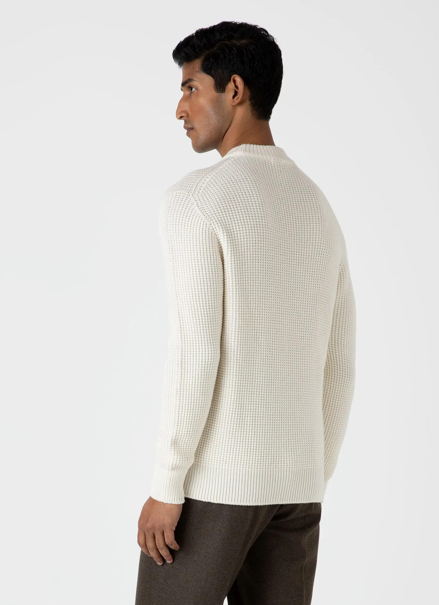 Men's Mariner Mock Neck Jumper in Ecru sold by Sunspel product image thumbnail 5