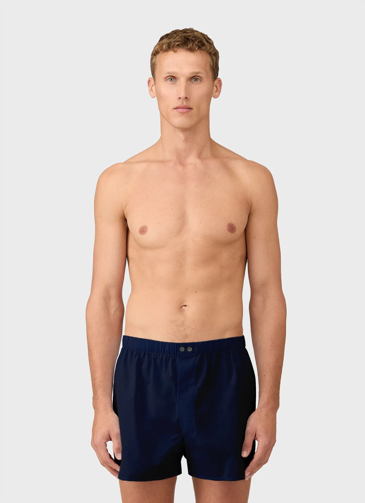 Men's Sea Island Cotton Boxer Short in Navy sold by Sunspel product image thumbnail 2