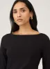 Women's Stretch Cotton Slash Neck Top in Black sold by Sunspel