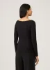 Women's Stretch Cotton Slash Neck Top in Black sold by Sunspel