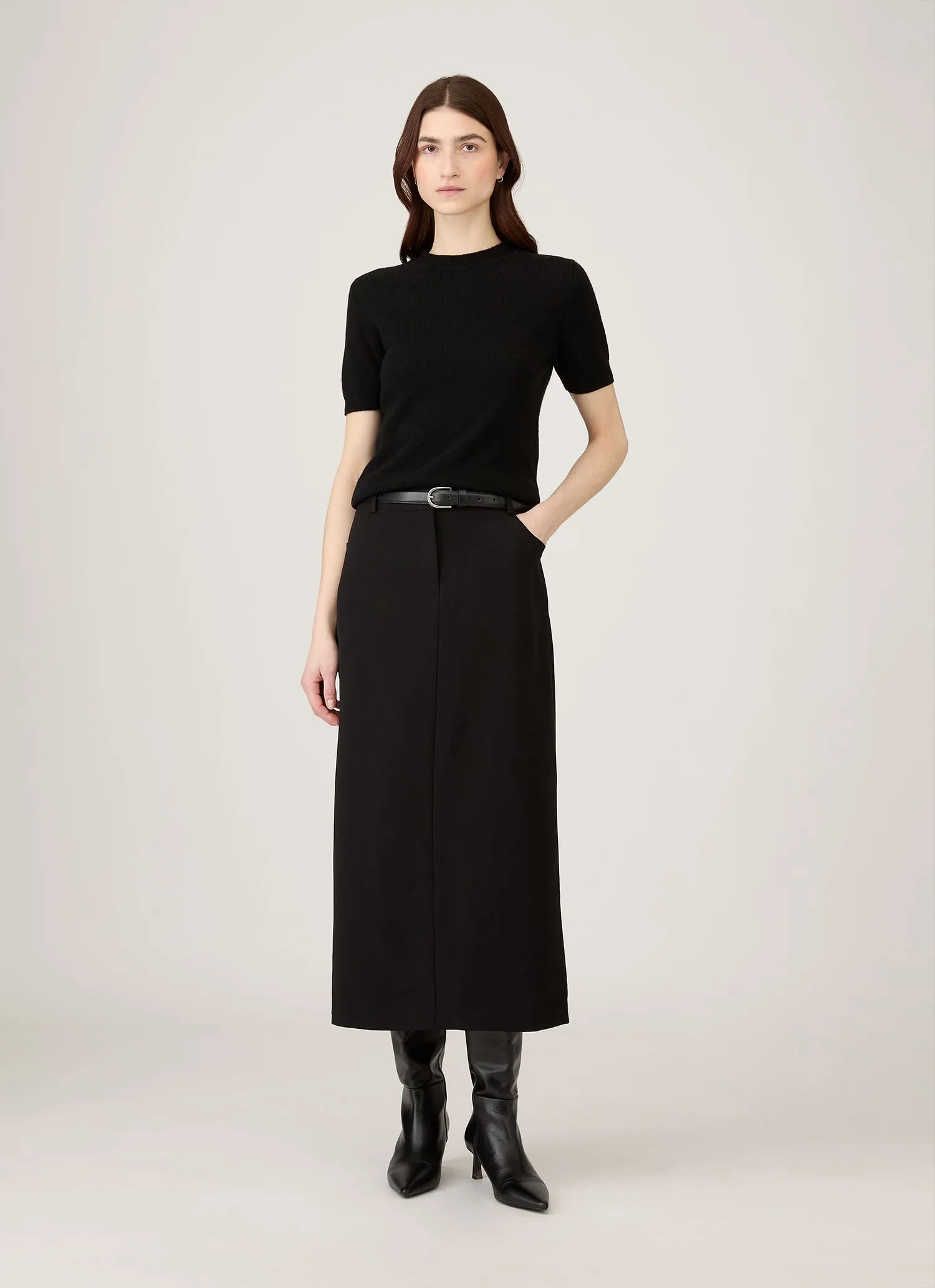 Women's Cashmere T-Shirt in Black sold by Sunspel product image thumbnail 2