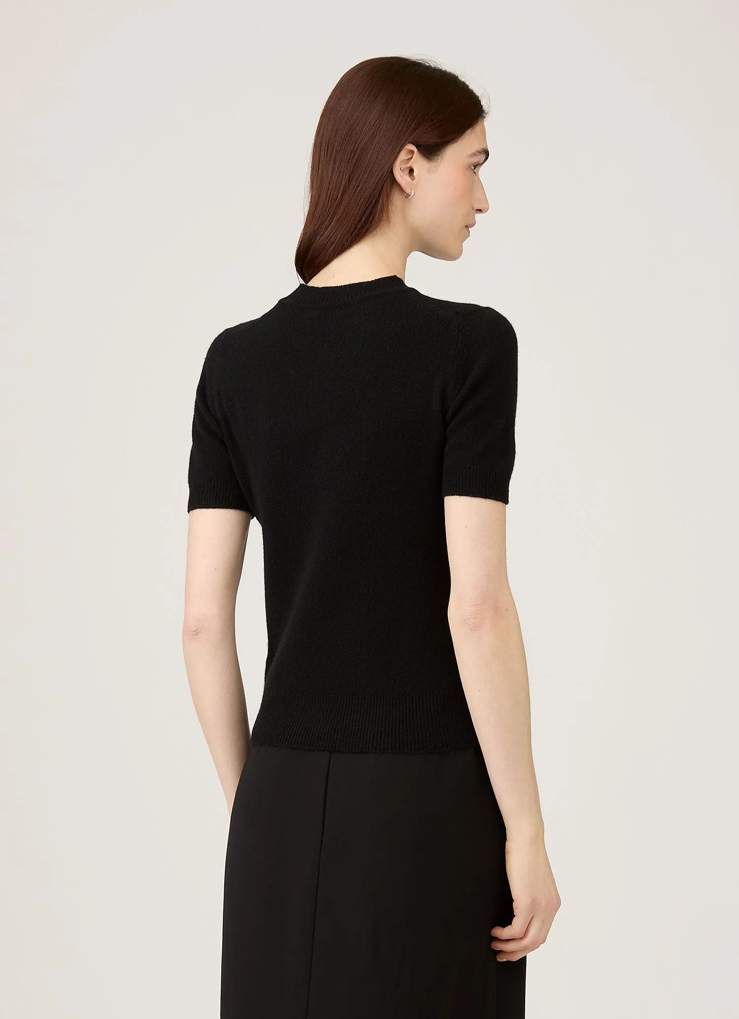 Women's Cashmere T-Shirt in Black sold by Sunspel product image thumbnail 3