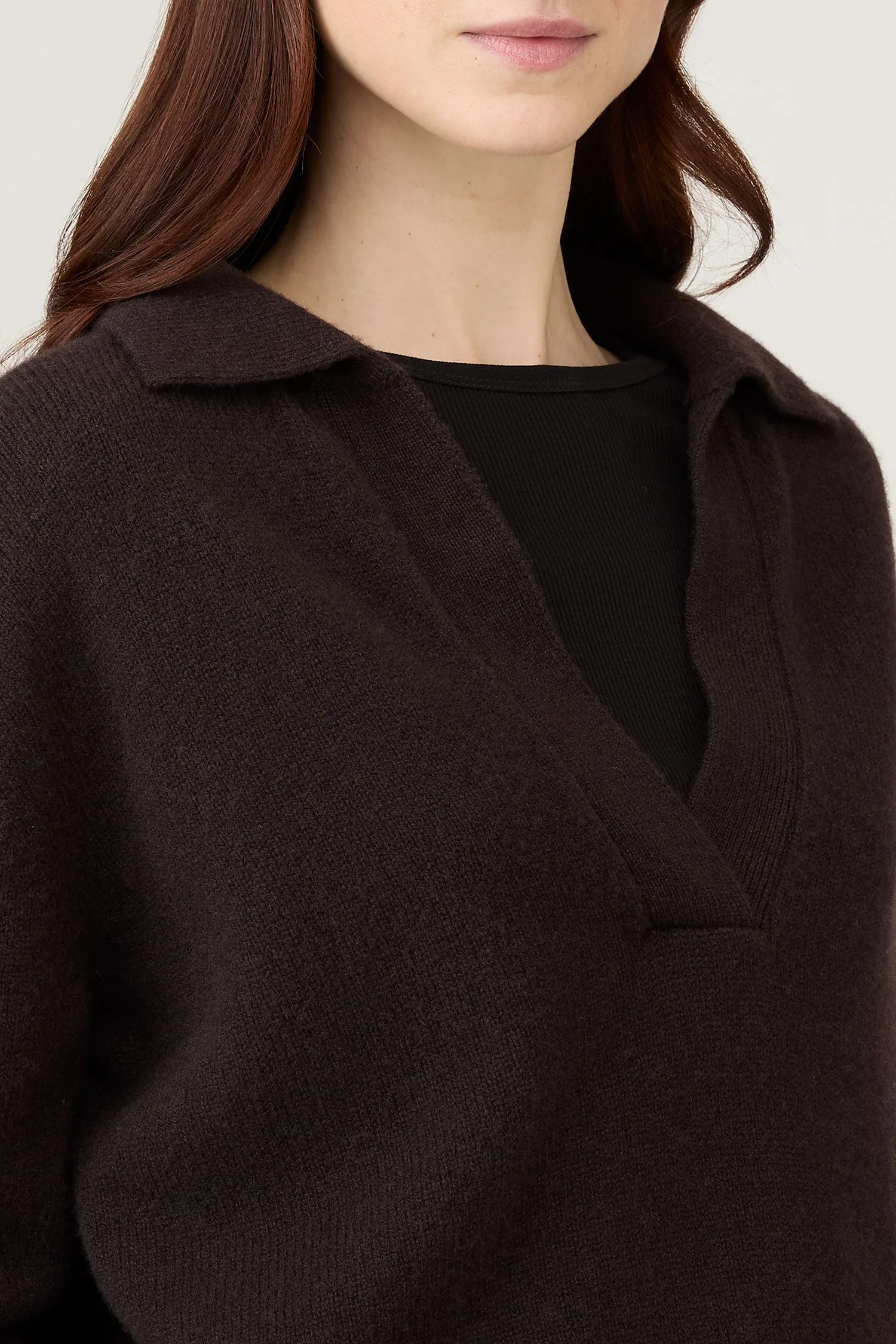 Women's Lambswool Polo Neck Jumper in Truffle sold by Sunspel product image thumbnail 4