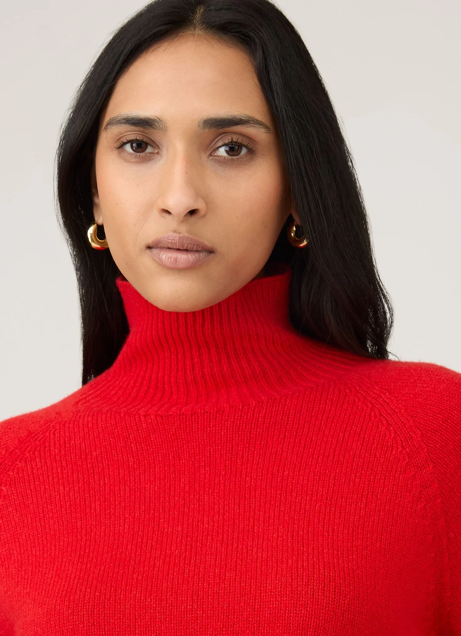 Women's Lambswool Funnel Neck Jumper in Bright Red sold by Sunspel product image thumbnail 4
