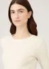 Women's Long Sleeve Ribbed T-shirt in Ecru sold by Sunspel
