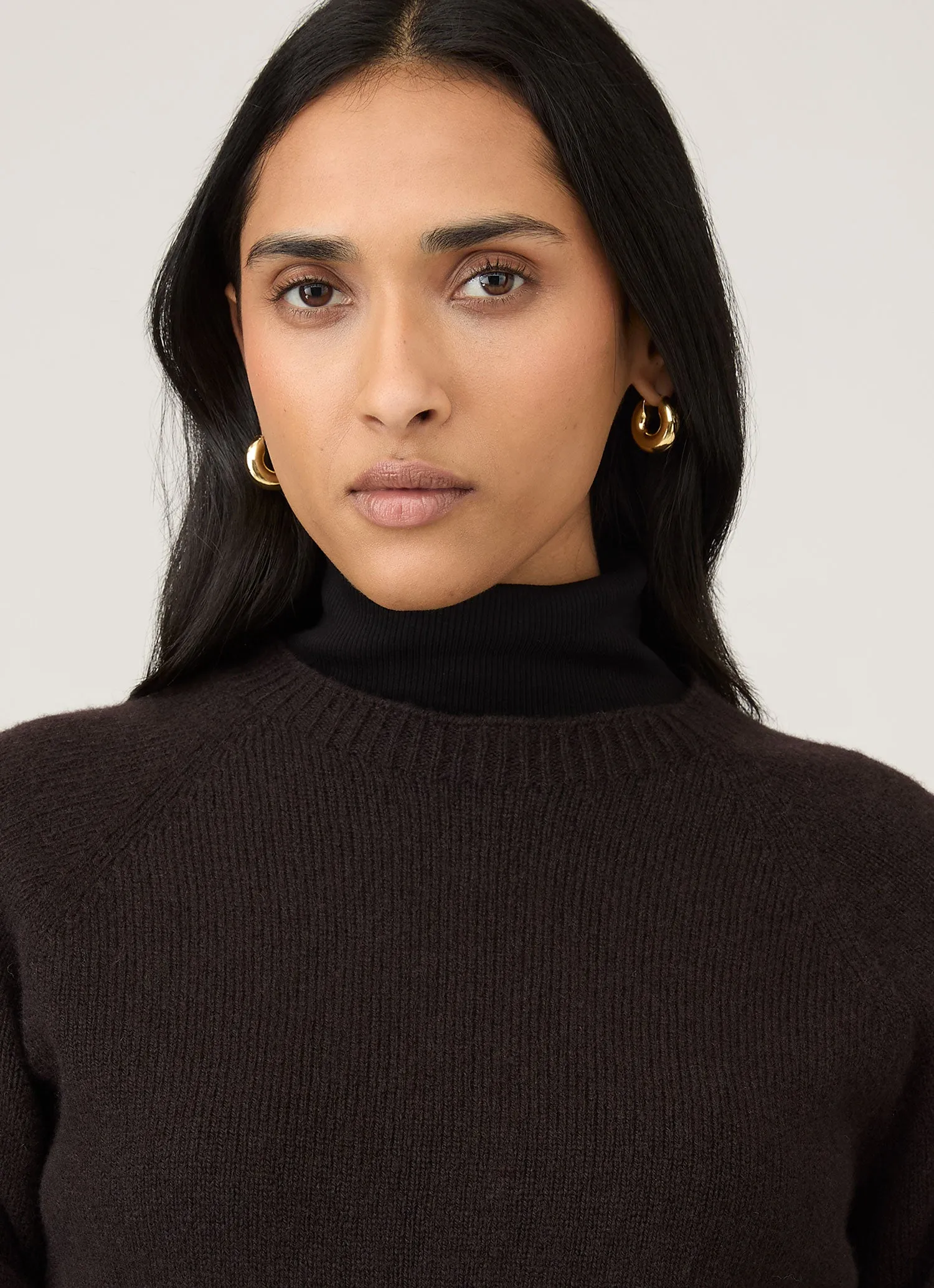 Women's Lambswool Crew Neck Jumper in Truffle sold by Sunspel product image thumbnail 4