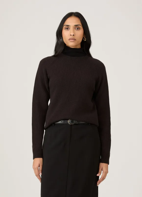 Women's Lambswool Crew Neck Jumper in Truffle sold by Sunspel