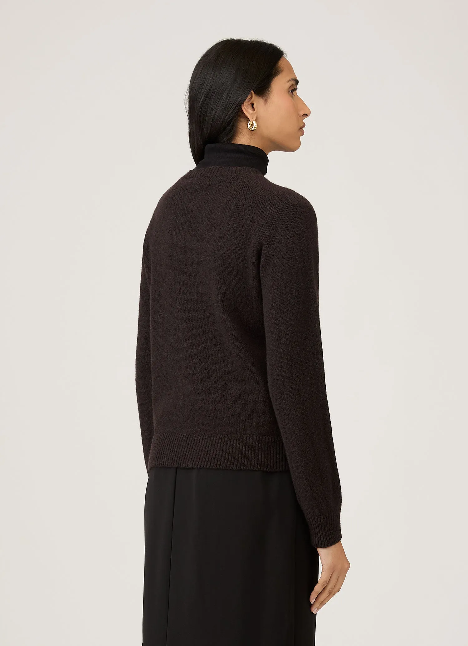 Women's Lambswool Crew Neck Jumper in Truffle sold by Sunspel product image thumbnail 3