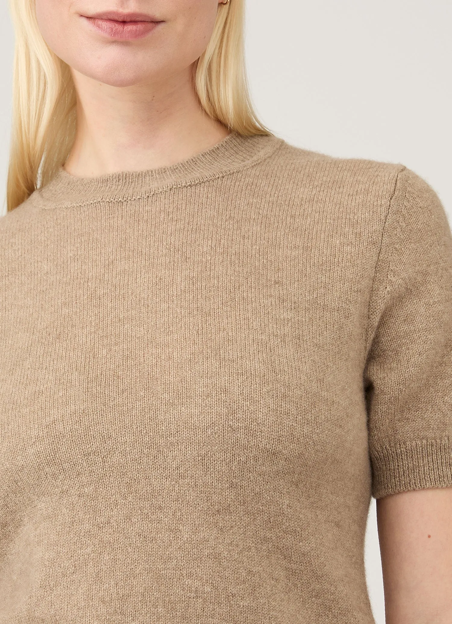 Women's Cashmere T-Shirt in Mink sold by Sunspel product image thumbnail 4