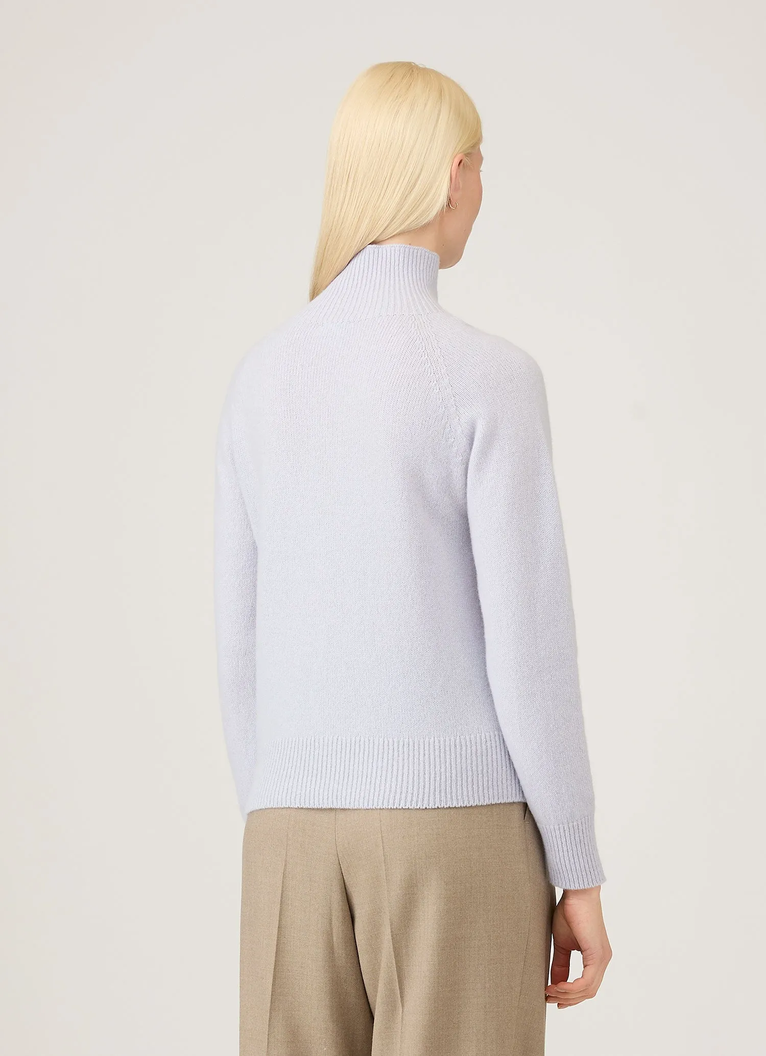 Women's Lambswool Funnel Neck Jumper in Ice Blue sold by Sunspel product image thumbnail 3