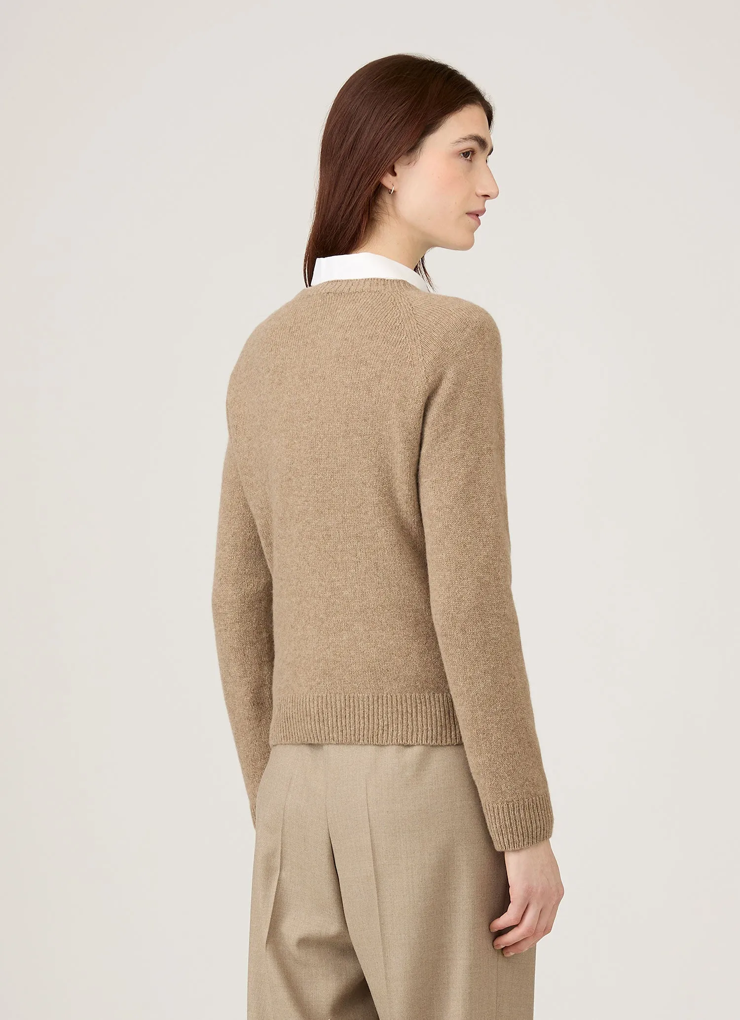 Women's Lambswool Crew Neck Jumper in Mink sold by Sunspel product image thumbnail 3