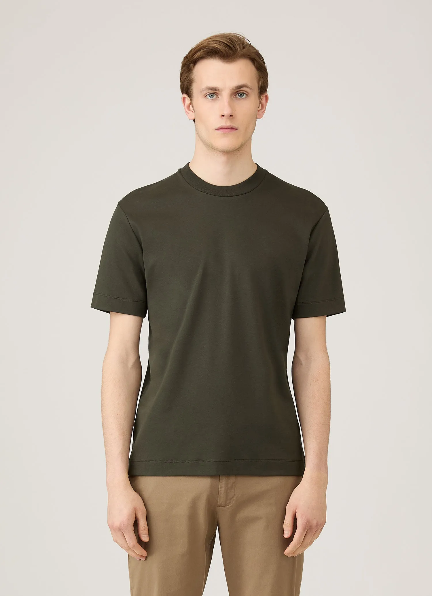 Men's Relaxed Fit Heavyweight T-shirt in Dark Green sold by Sunspel product image thumbnail 2