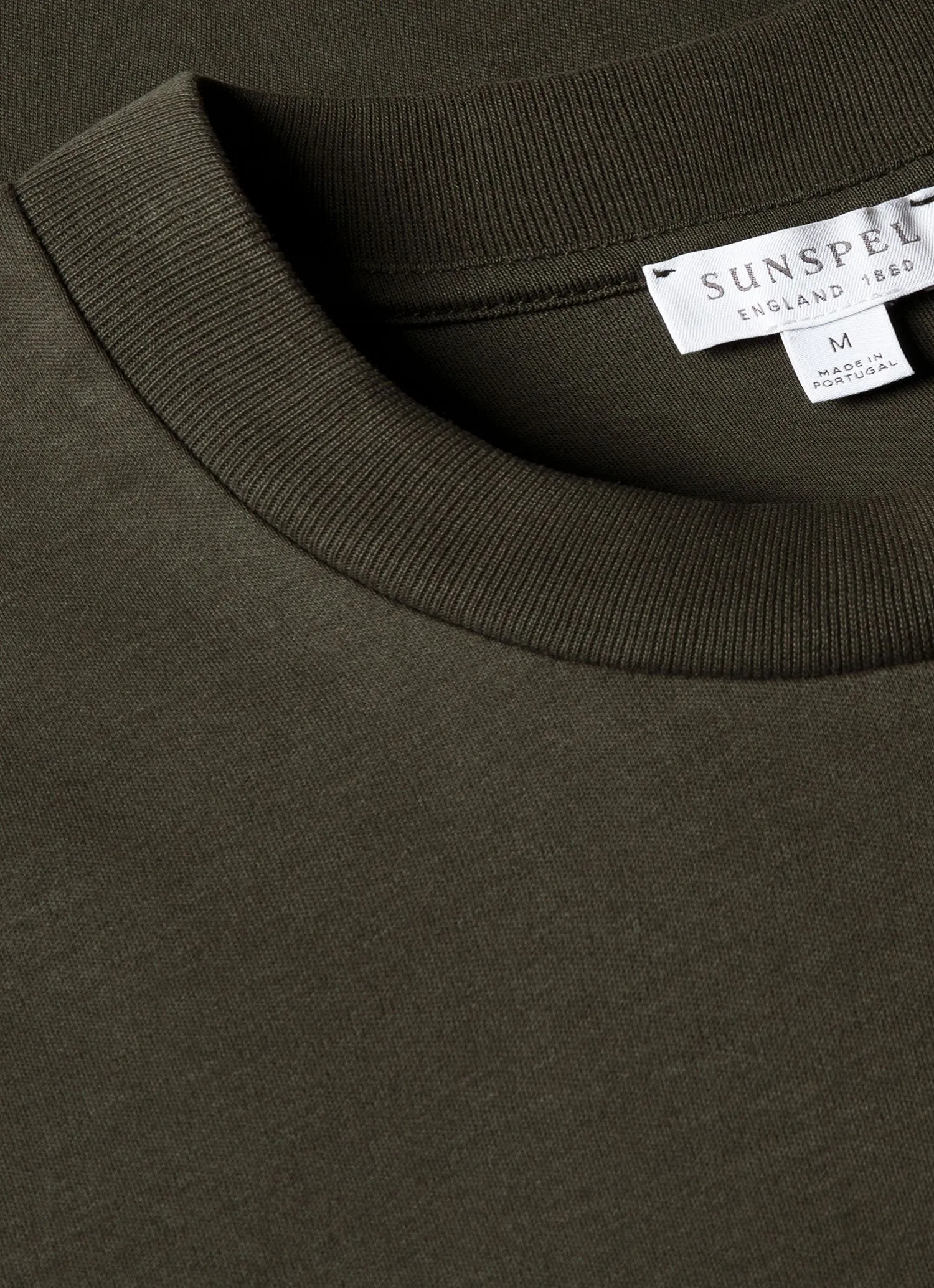 Men's Relaxed Fit Heavyweight T-shirt in Dark Green sold by Sunspel product image thumbnail 4