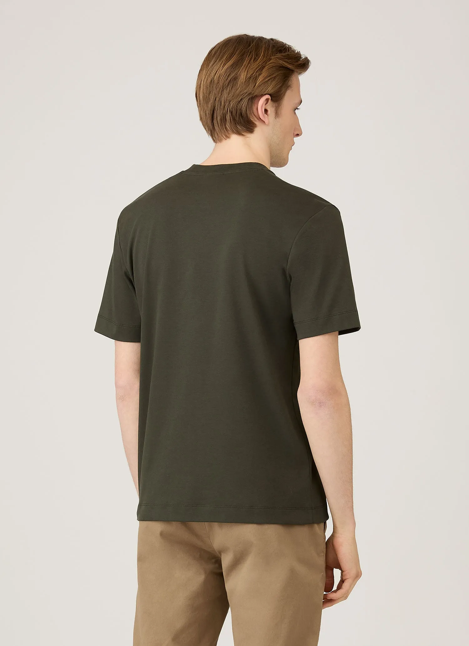 Men's Relaxed Fit Heavyweight T-shirt in Dark Green sold by Sunspel product image thumbnail 5