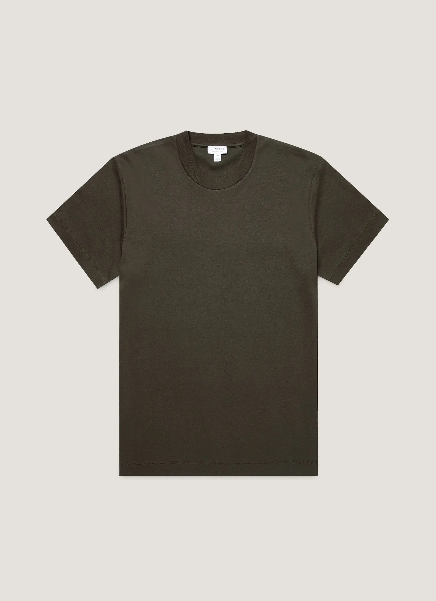 Men's Relaxed Fit Heavyweight T-shirt in Dark Green sold by Sunspel