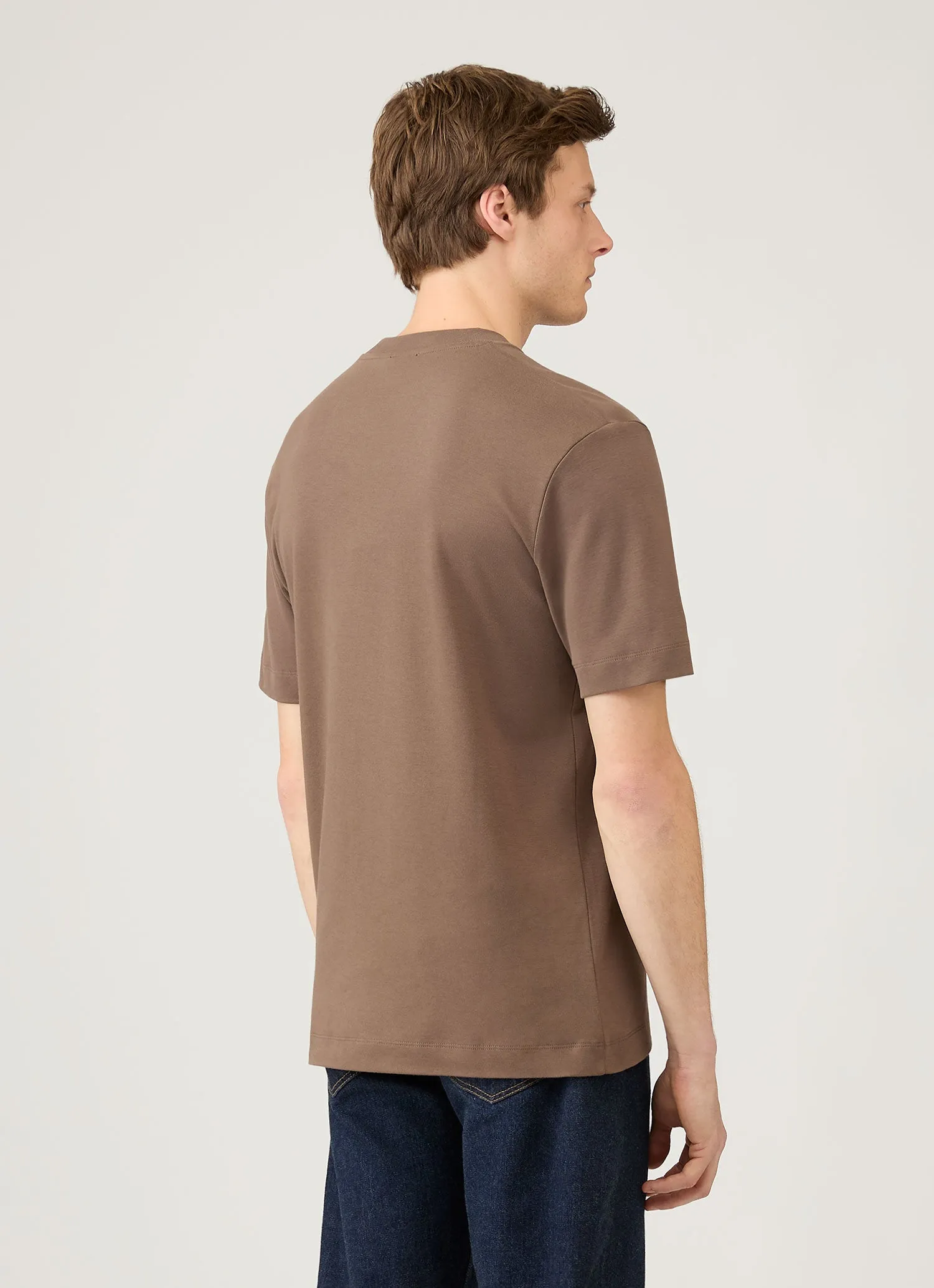 Men's Relaxed Fit Heavyweight T-shirt in Bark sold by Sunspel product image thumbnail 5