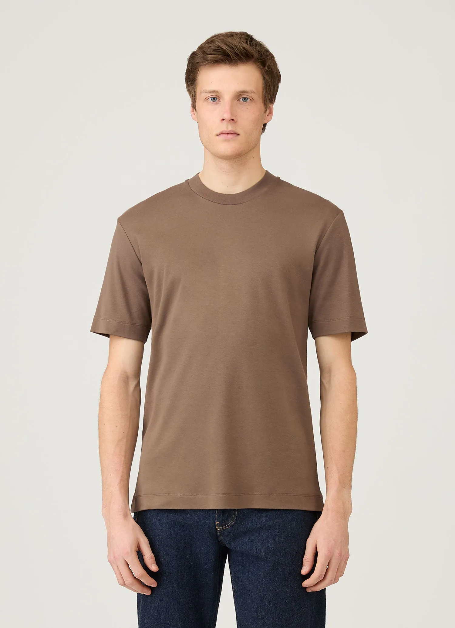 Men's Relaxed Fit Heavyweight T-shirt in Bark sold by Sunspel product image thumbnail 2