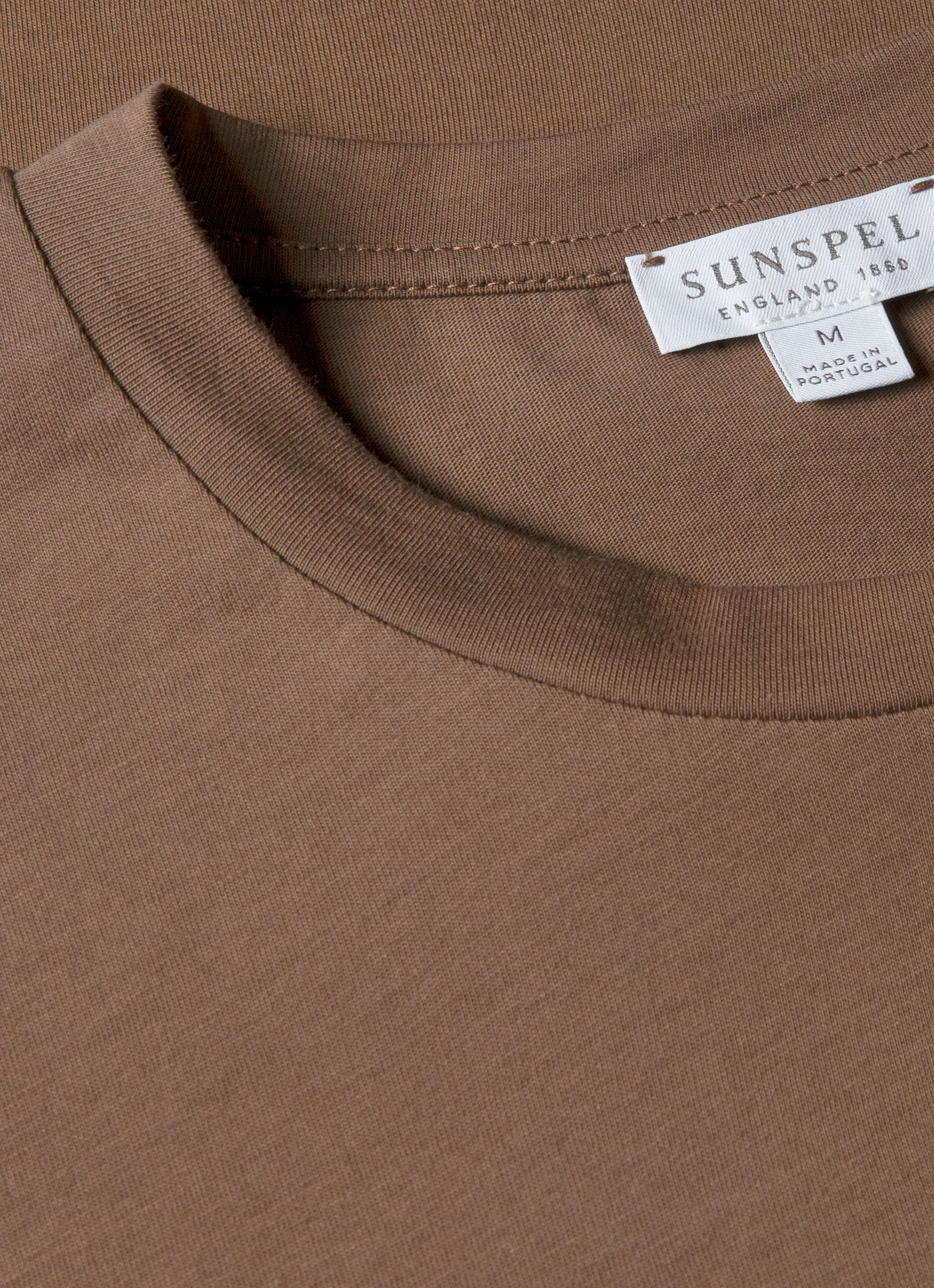 Men's Riviera Midweight T-shirt in Bark sold by Sunspel product image thumbnail 4