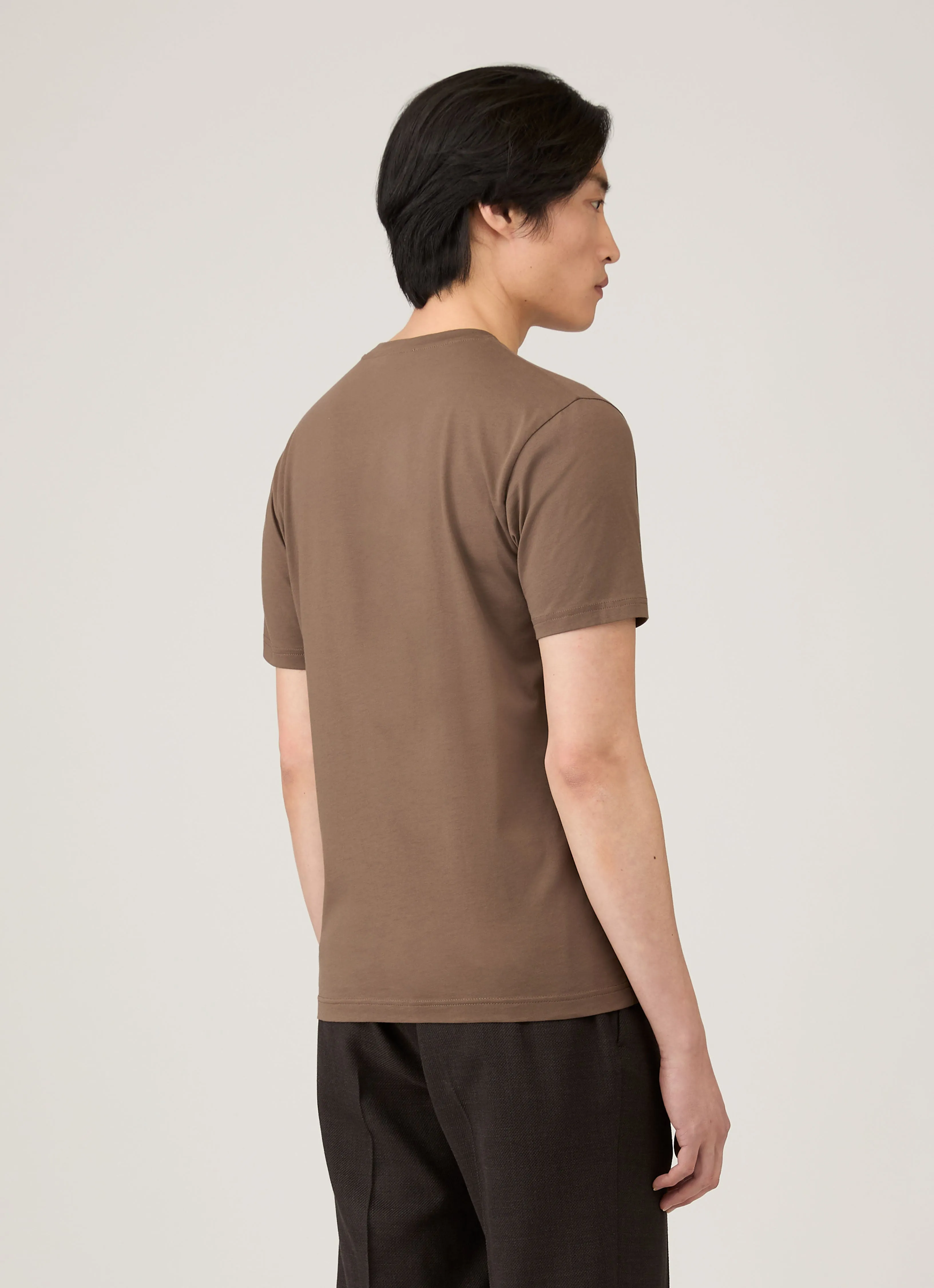 Men's Riviera Midweight T-shirt in Bark sold by Sunspel product image thumbnail 5