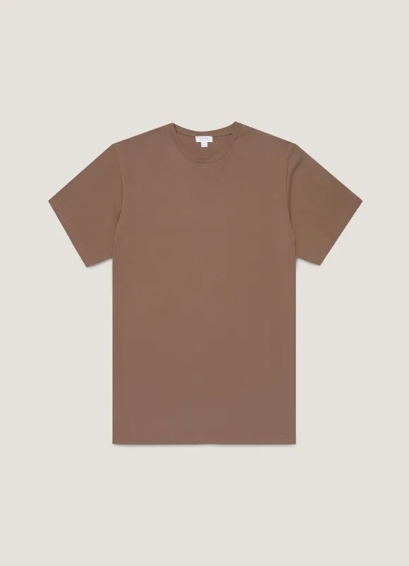 Men's Riviera Midweight T-shirt in Bark sold by Sunspel