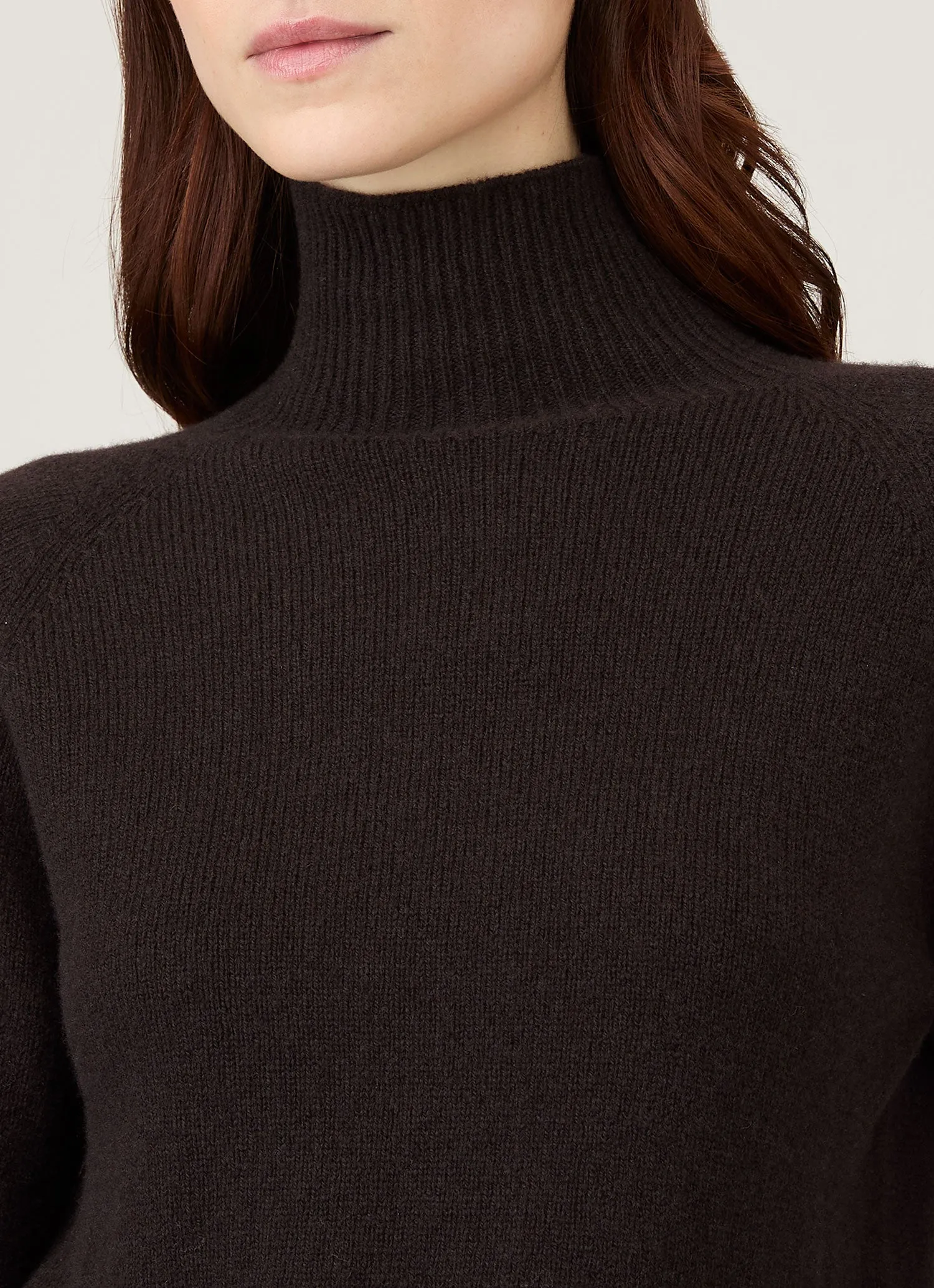 Women's Lambswool Funnel Neck Jumper in Truffle sold by Sunspel product image thumbnail 4