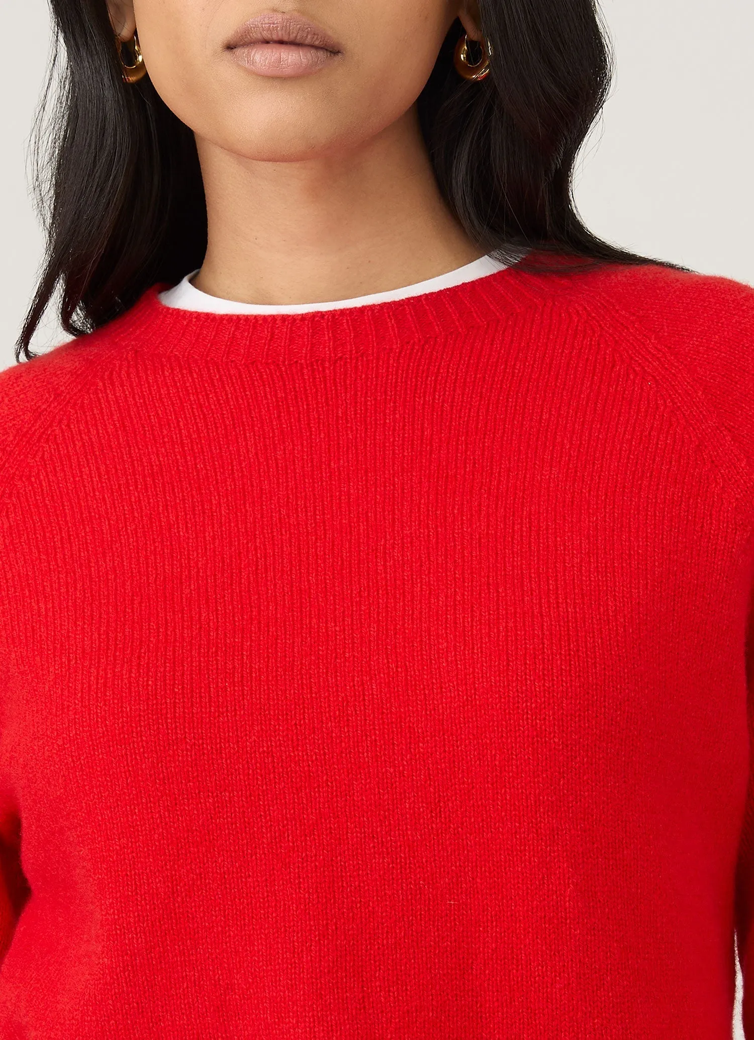 Women's Lambswool Crew Neck Jumper in Bright Red sold by Sunspel product image thumbnail 4