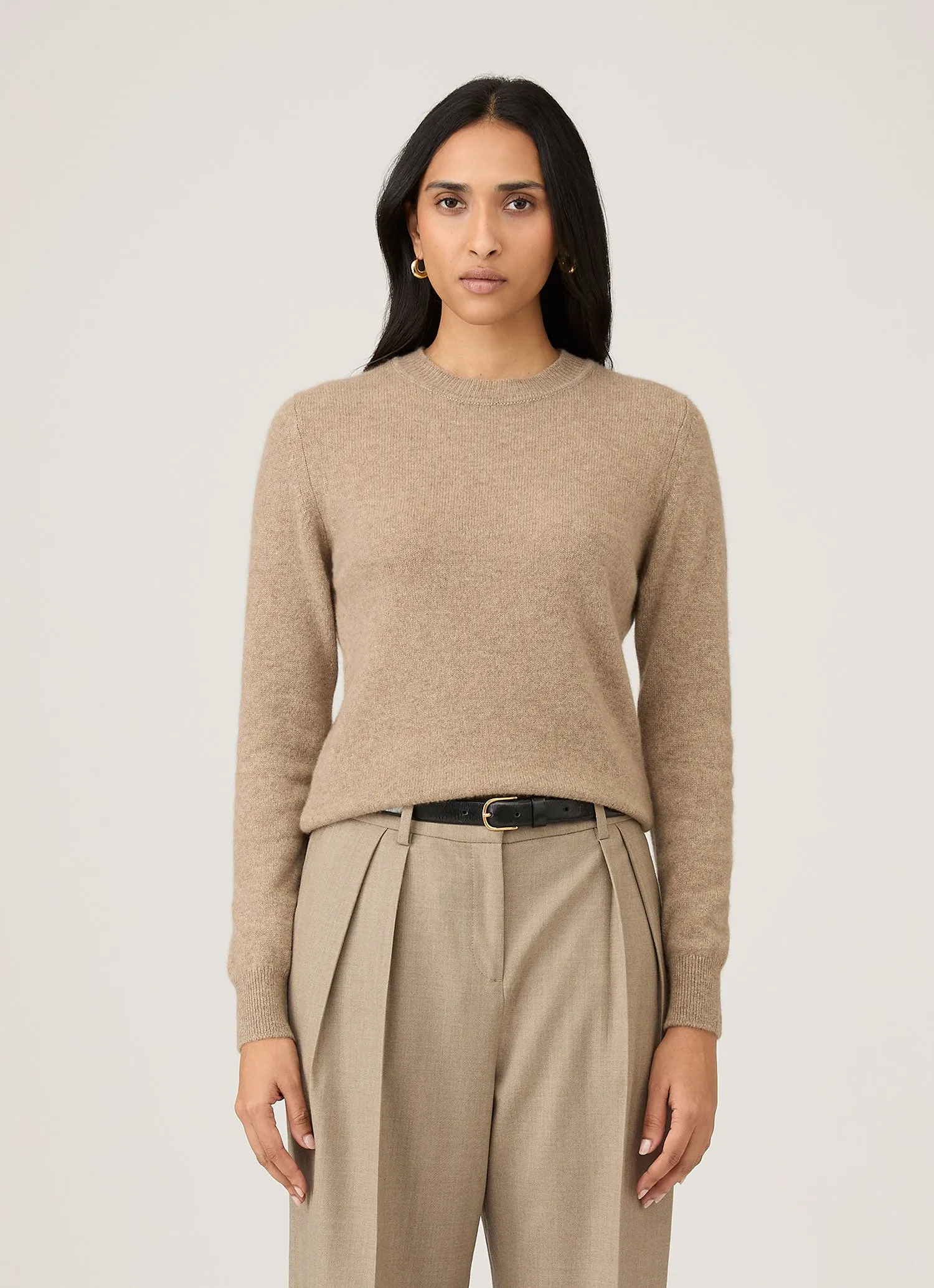 Women's Cashmere Jumper in Mink sold by Sunspel