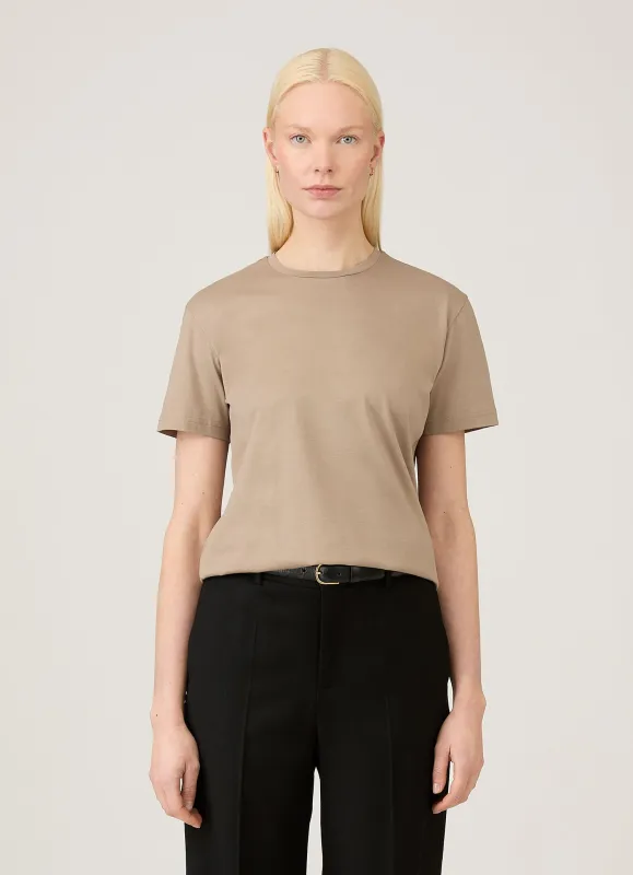 Women's Boy Fit T-shirt in Mink sold by Sunspel