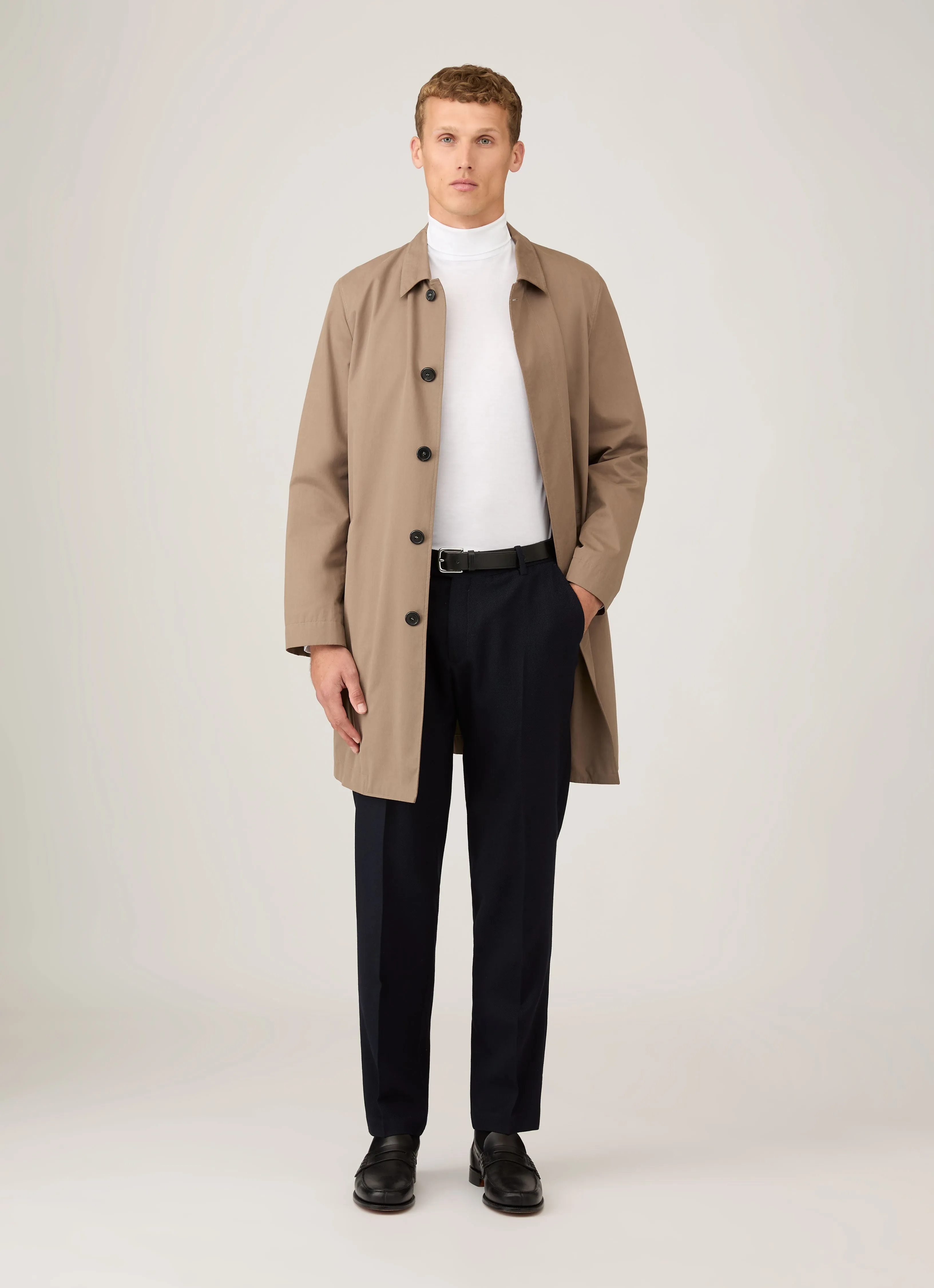 Men's Roll Neck Heavyweight T-shirt in White sold by Sunspel product image thumbnail 3