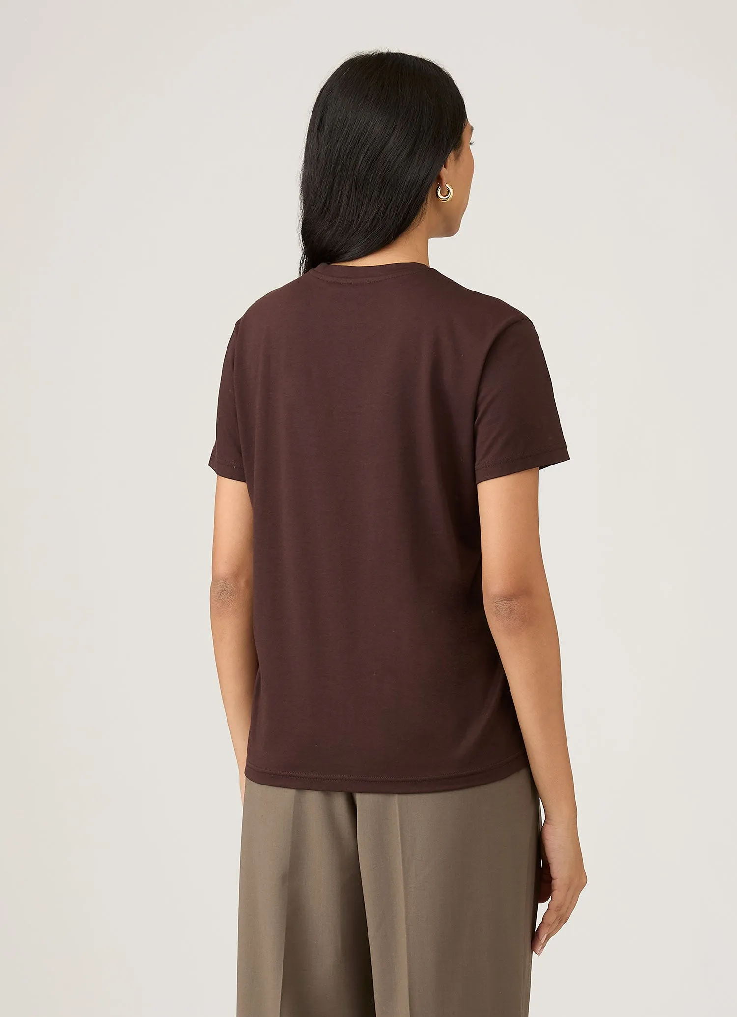 Women's Boy Fit T-shirt in Truffle sold by Sunspel product image thumbnail 3