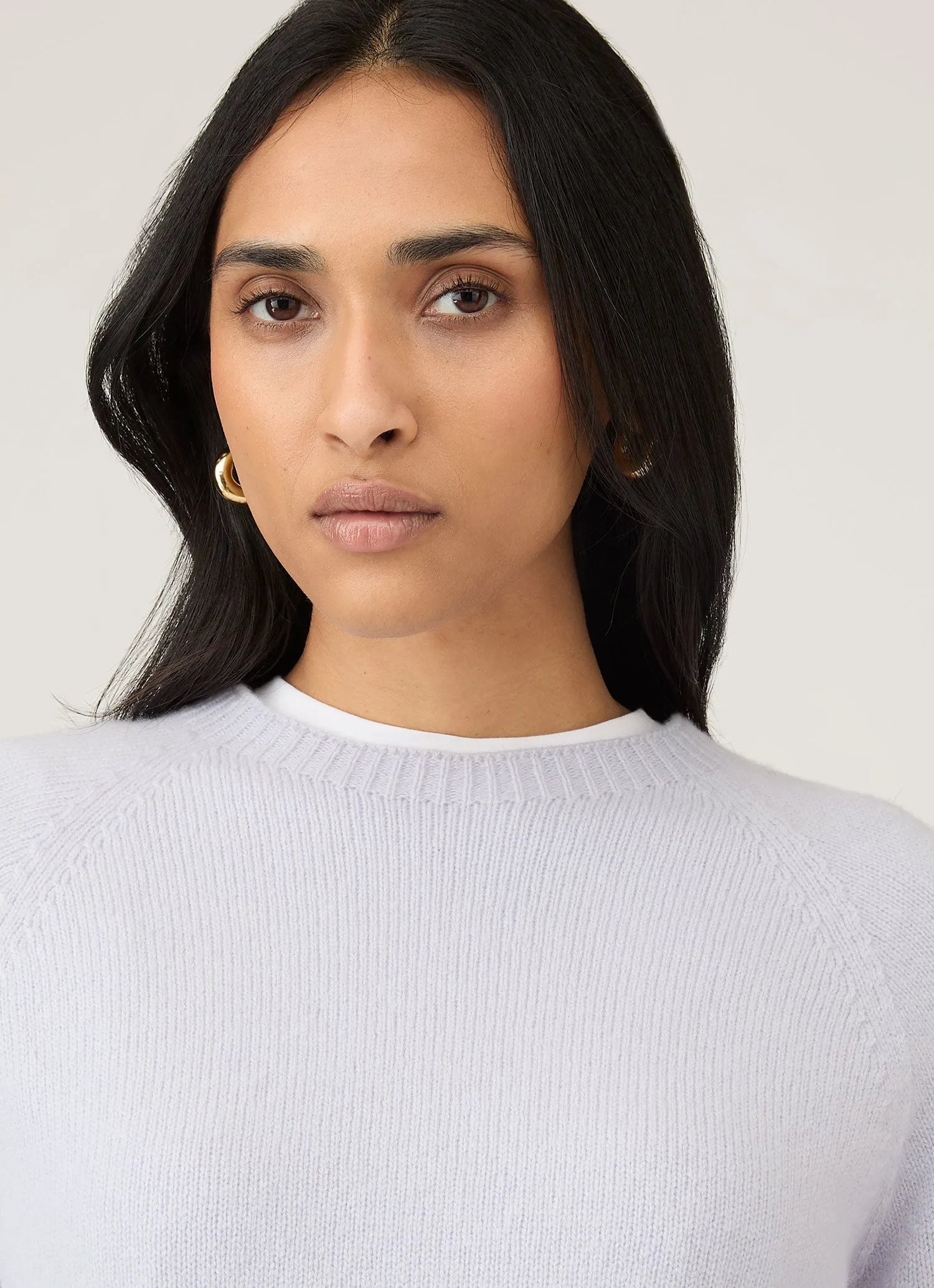 Women's Lambswool Crew Neck Jumper in Ice Blue sold by Sunspel product image thumbnail 4