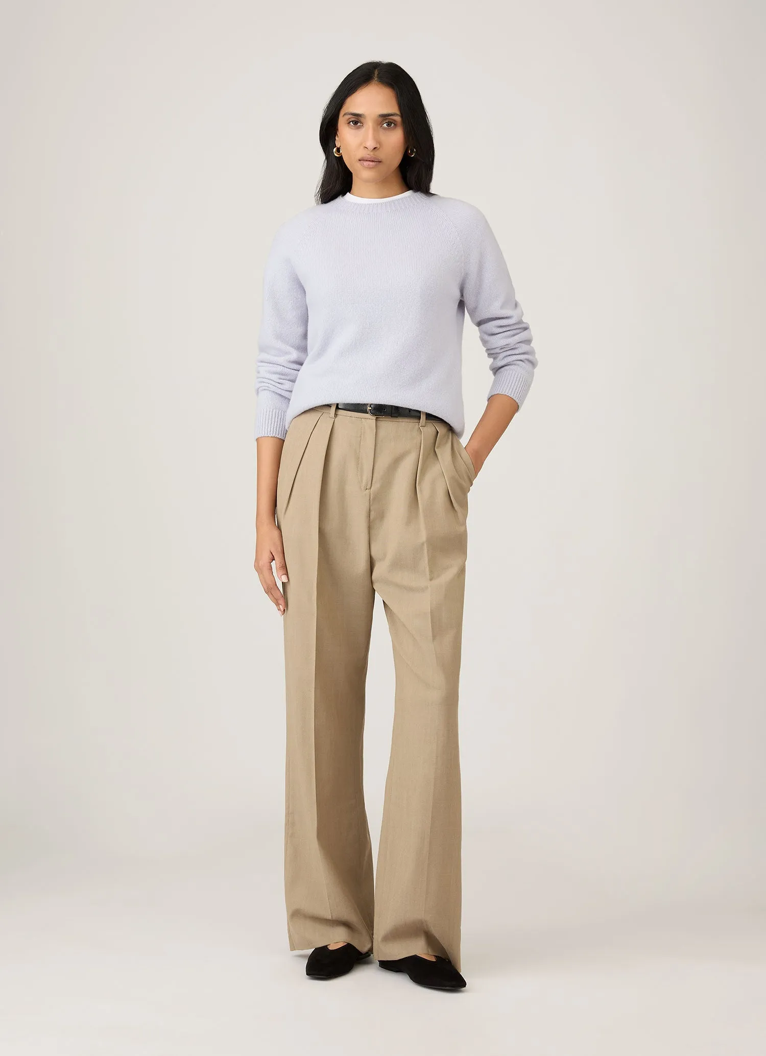 Women's Lambswool Crew Neck Jumper in Ice Blue sold by Sunspel product image thumbnail 2