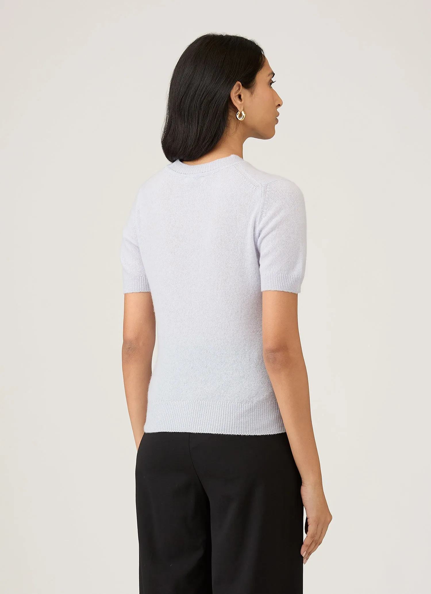 Women's Cashmere T-Shirt in Ice Blue sold by Sunspel product image thumbnail 3