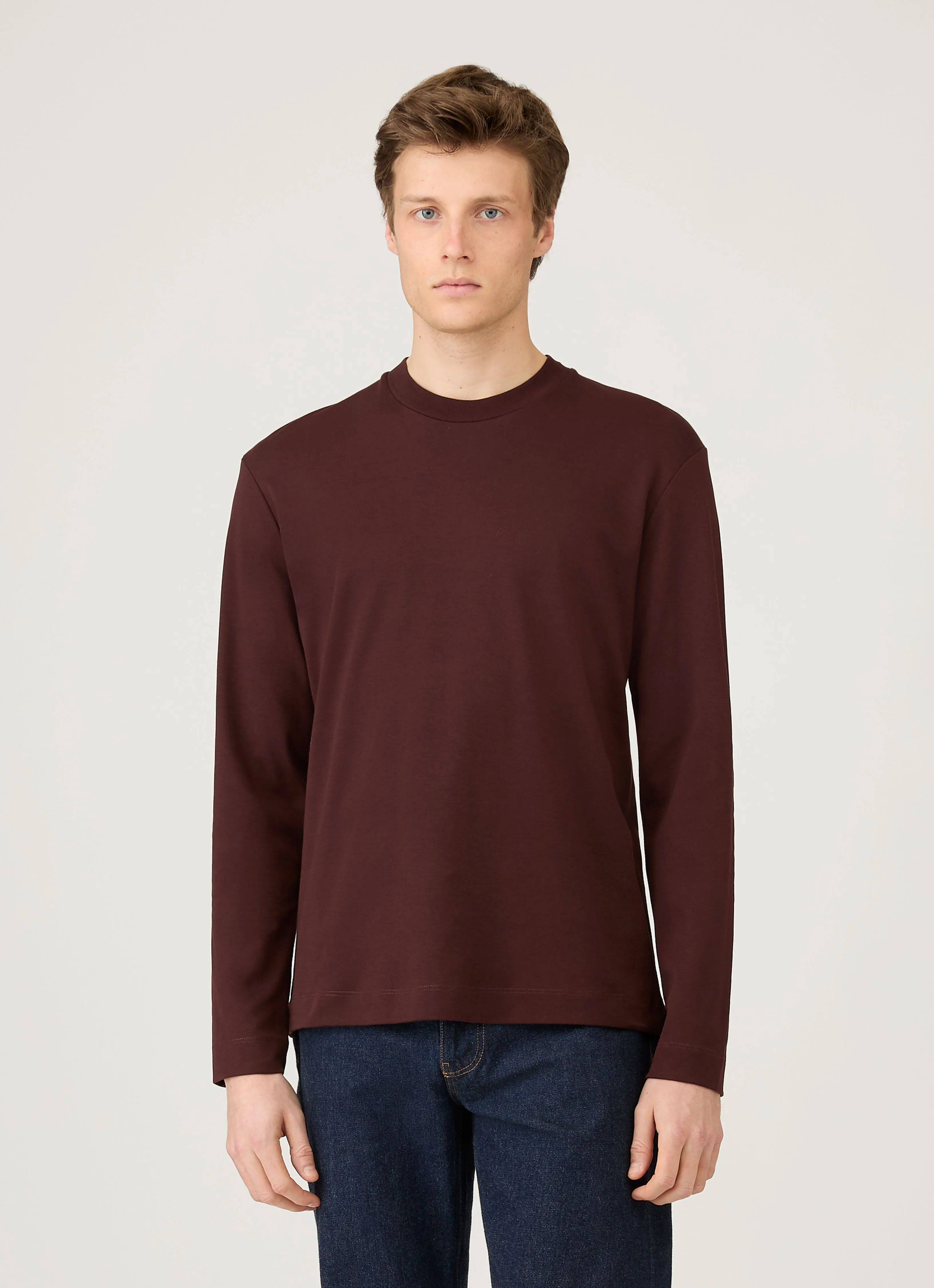 Men's Long Sleeve Heavyweight T-shirt in Bakelite sold by Sunspel product image thumbnail 2