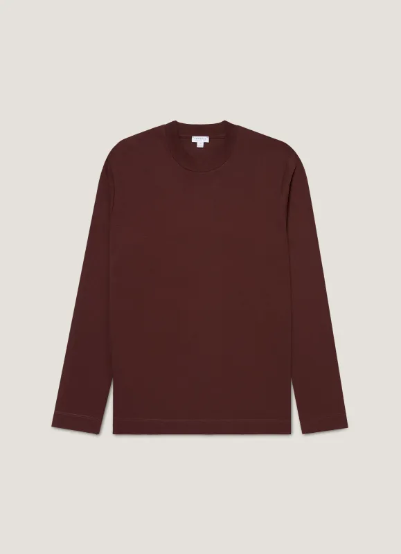 Men's Long Sleeve Heavyweight T-shirt in Bakelite sold by Sunspel
