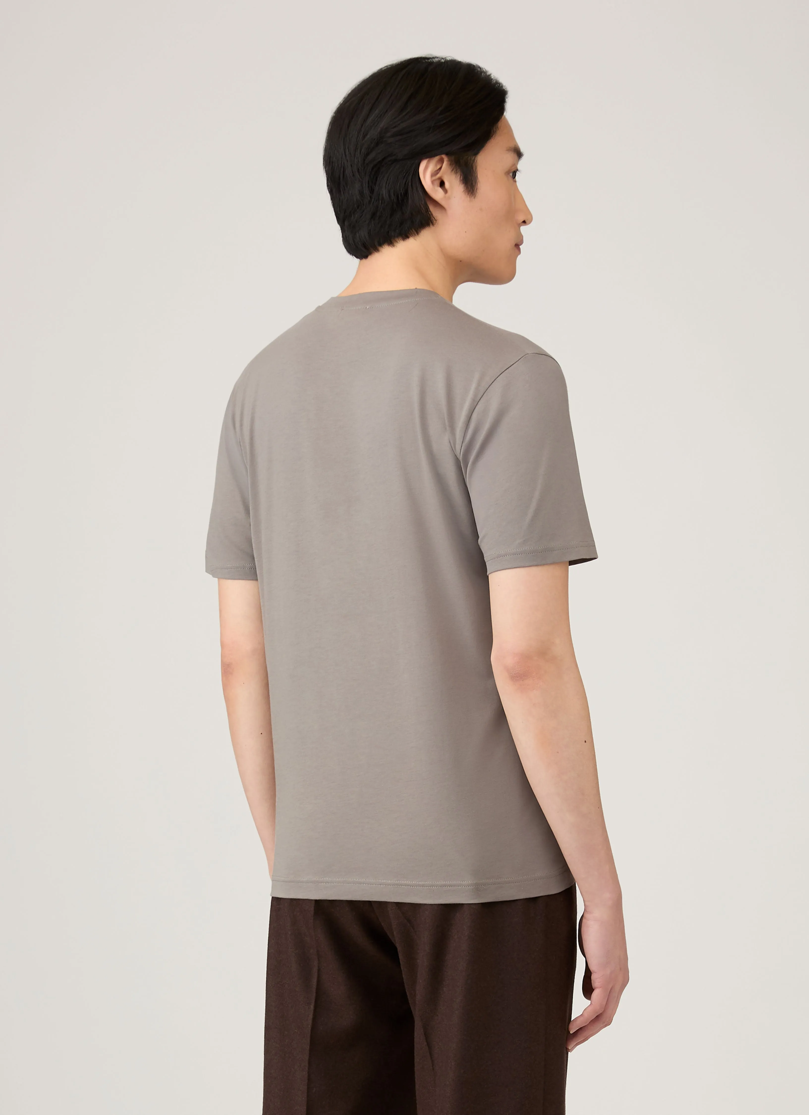 Men's Riviera Midweight T-shirt in Iron Grey sold by Sunspel product image thumbnail 5