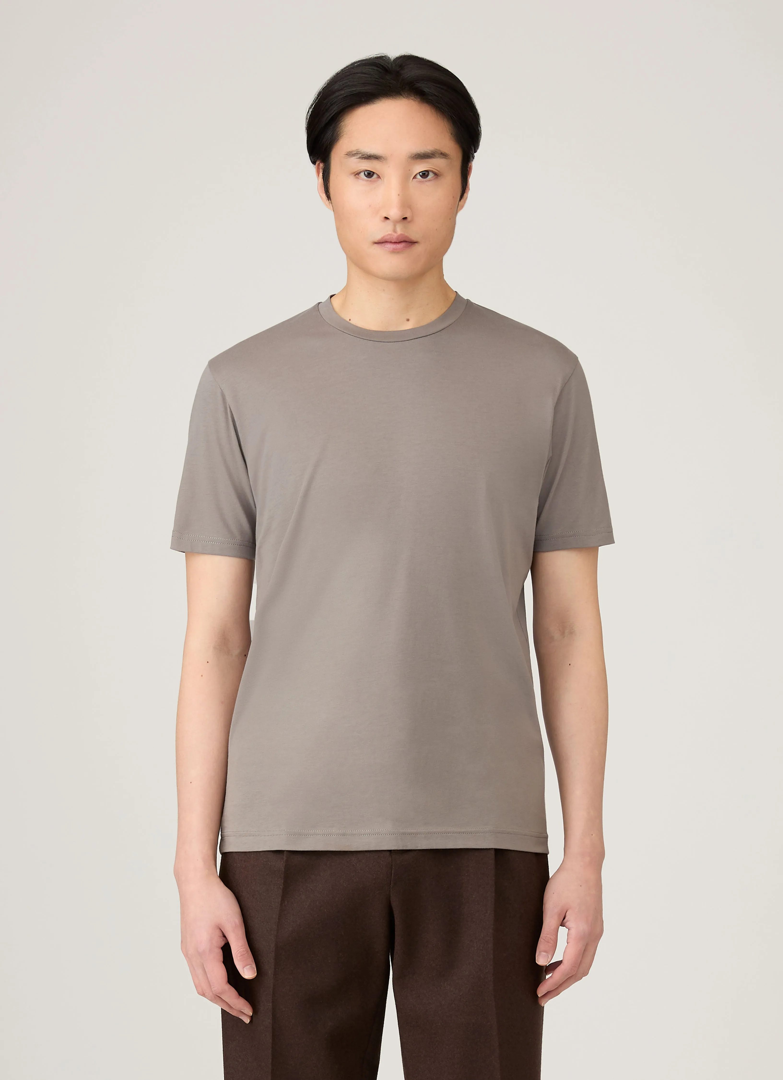 Men's Riviera Midweight T-shirt in Iron Grey sold by Sunspel product image thumbnail 2