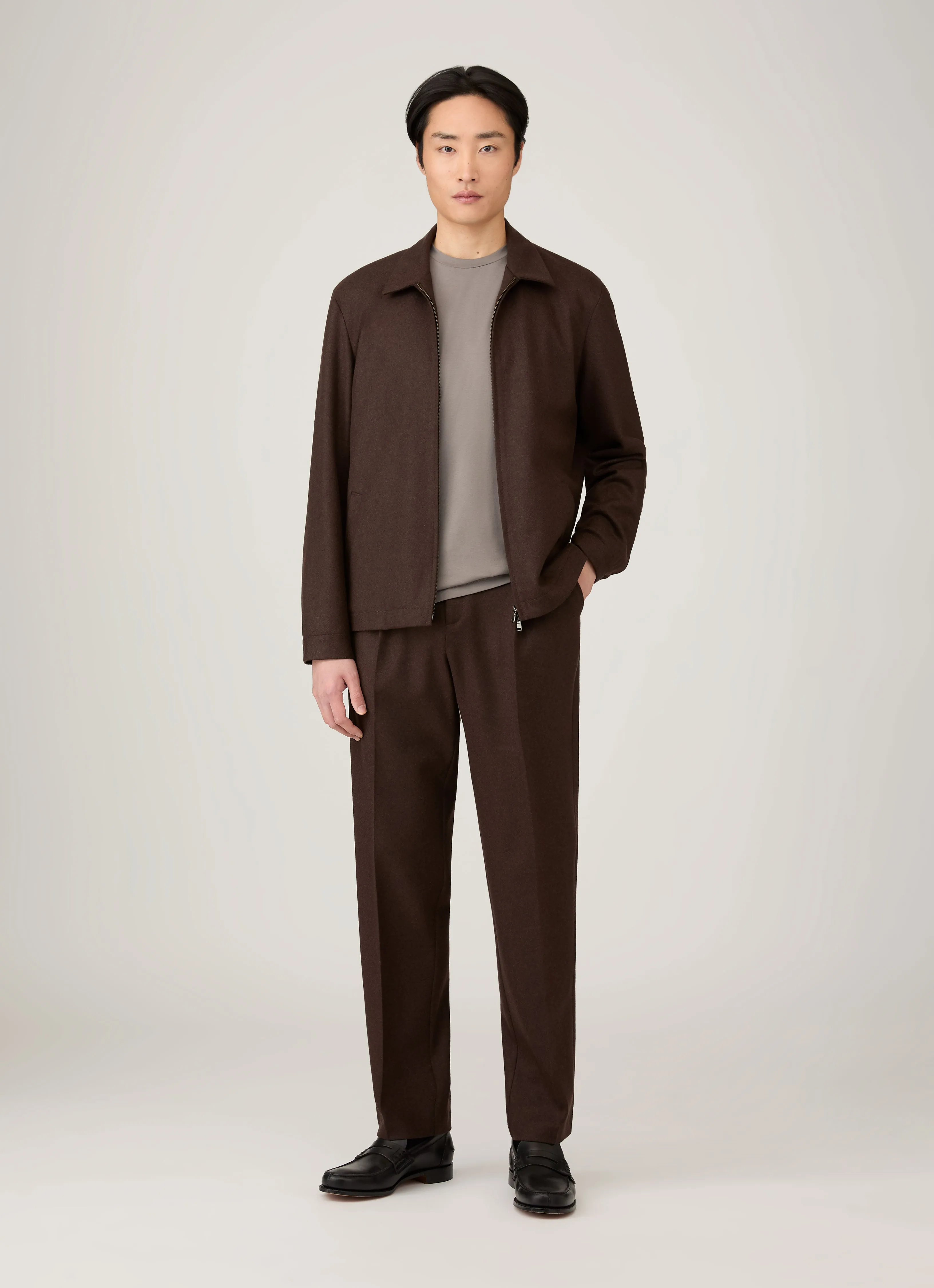 Men's Riviera Midweight T-shirt in Iron Grey sold by Sunspel product image thumbnail 3