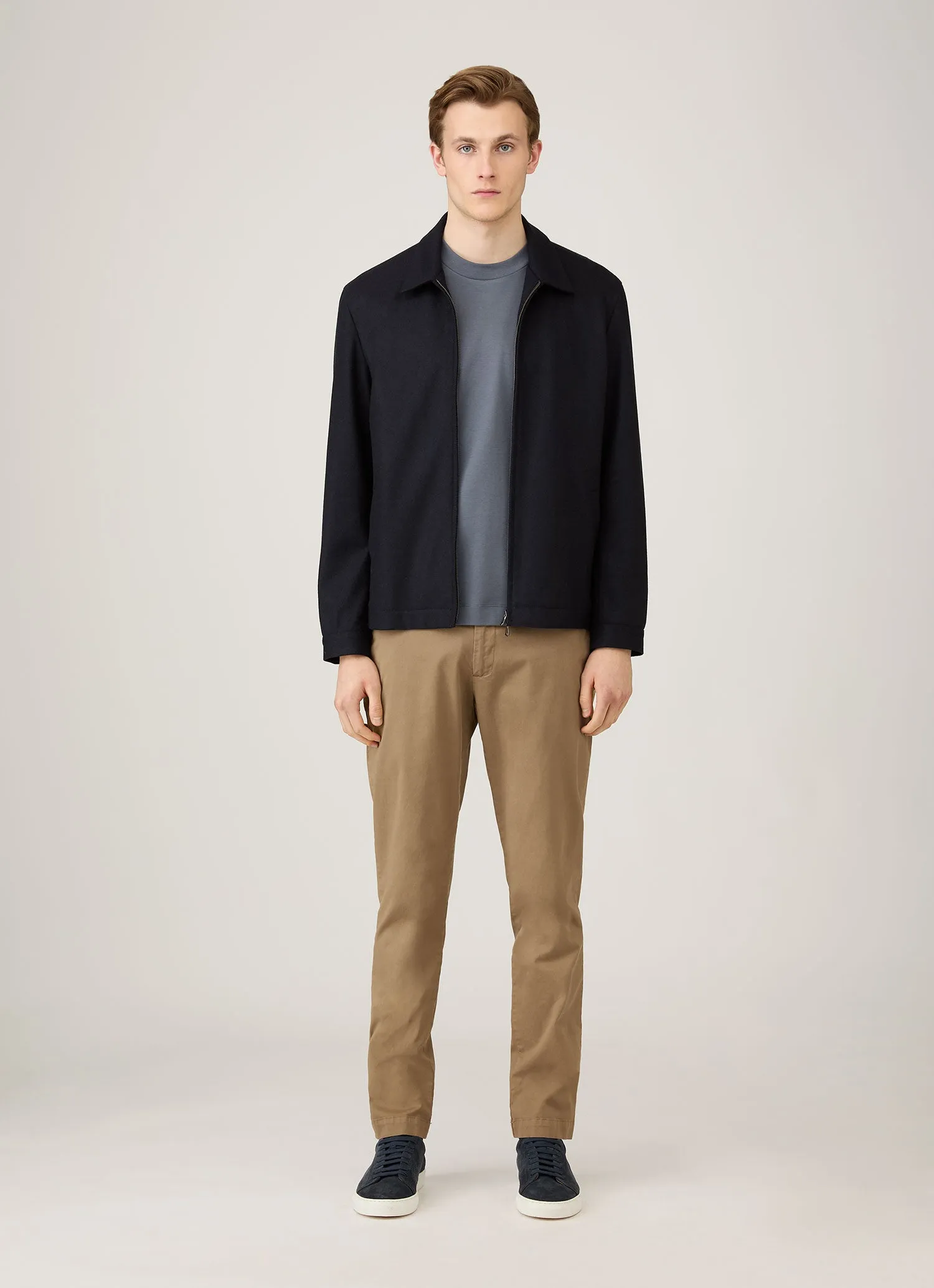 Men's Long Sleeve Heavyweight T-shirt in Slate Blue sold by Sunspel product image thumbnail 3