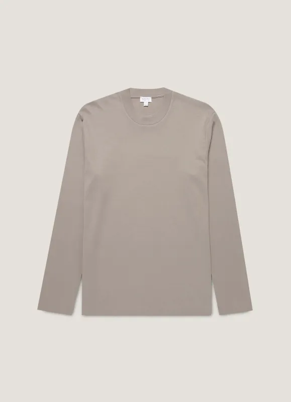 Men's Long Sleeve Heavyweight T-shirt in Iron Grey sold by Sunspel