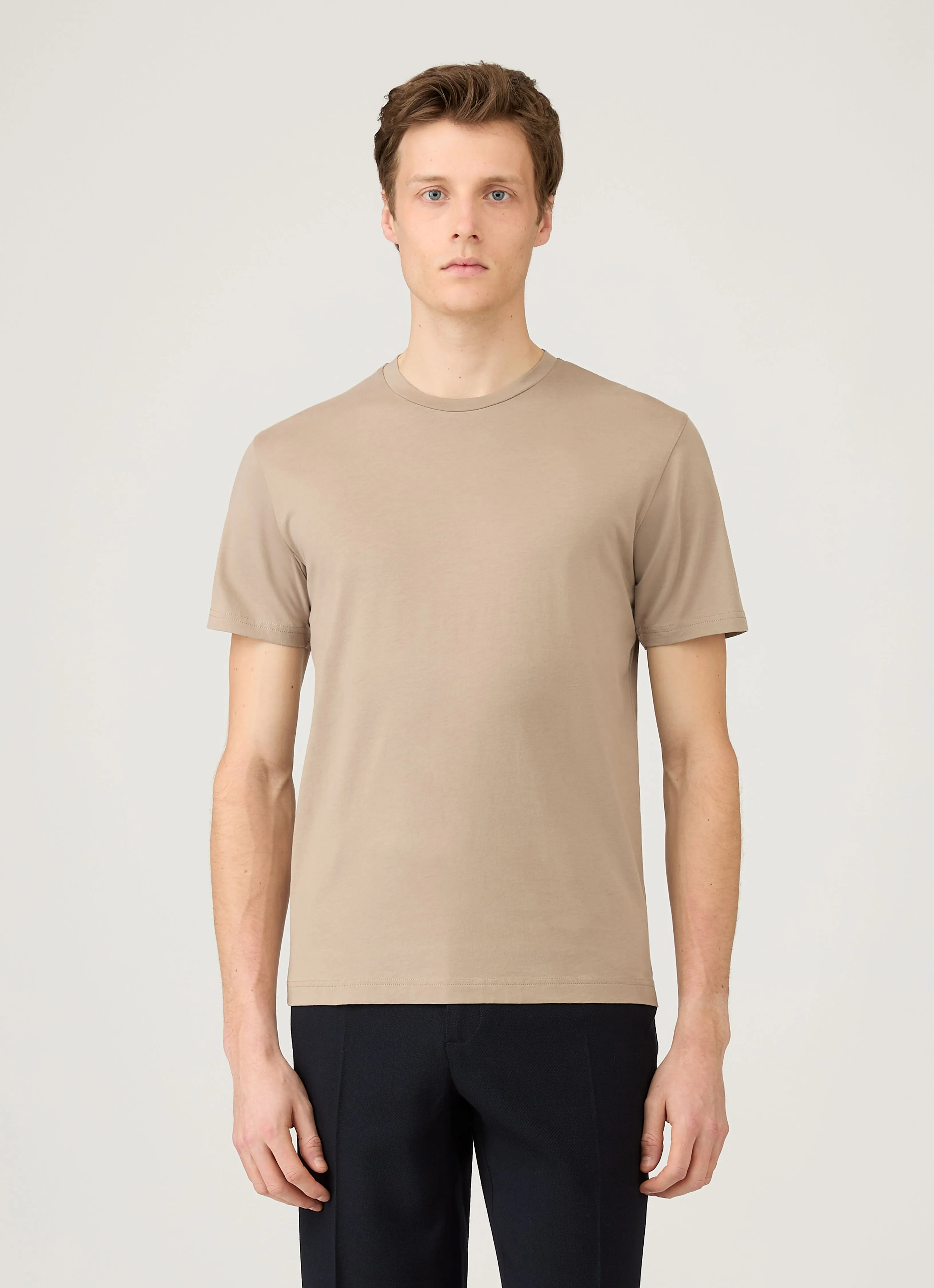 Men's Riviera Midweight T-shirt in Mink sold by Sunspel product image thumbnail 2