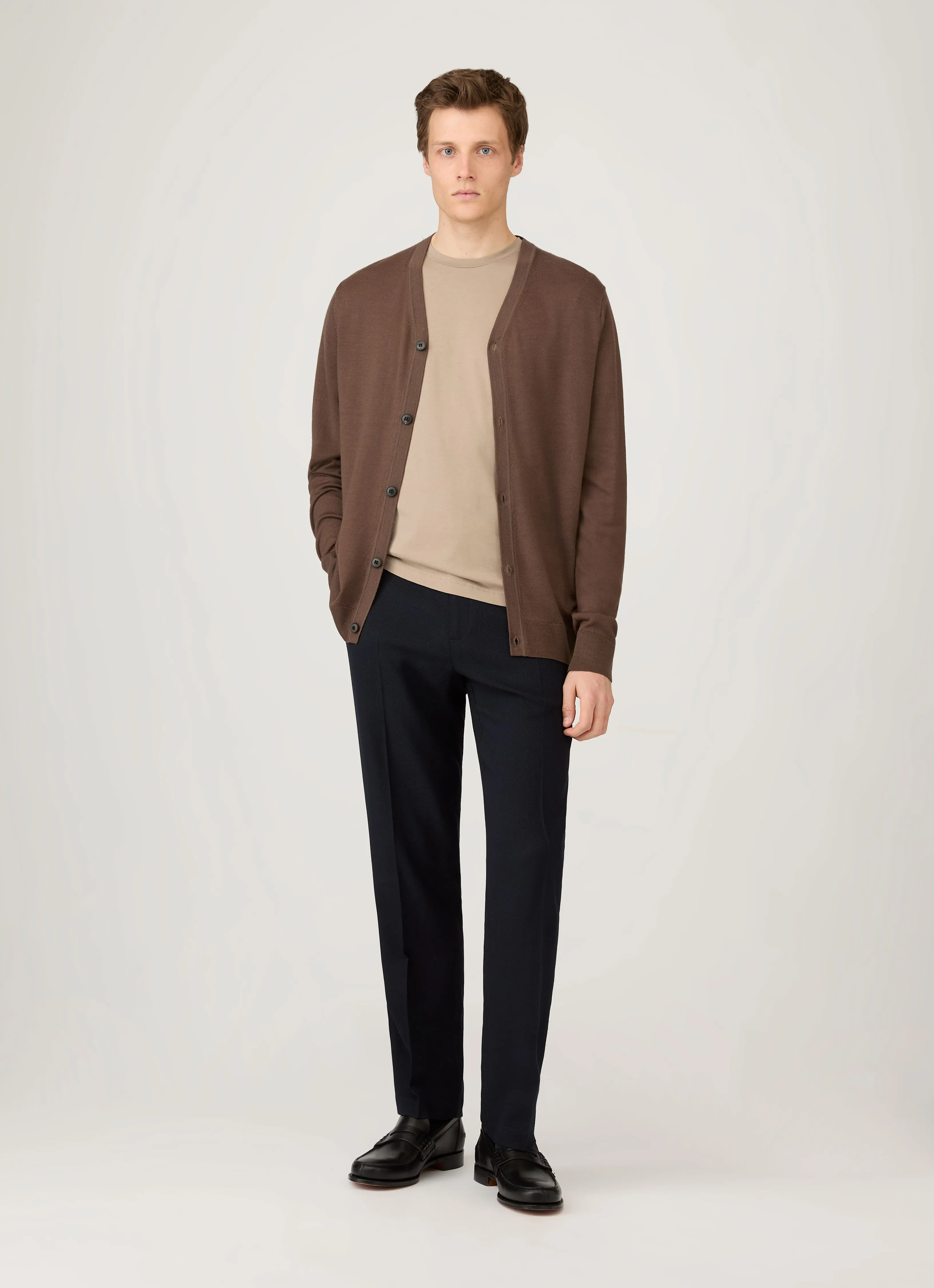 Men's Riviera Midweight T-shirt in Mink sold by Sunspel product image thumbnail 3