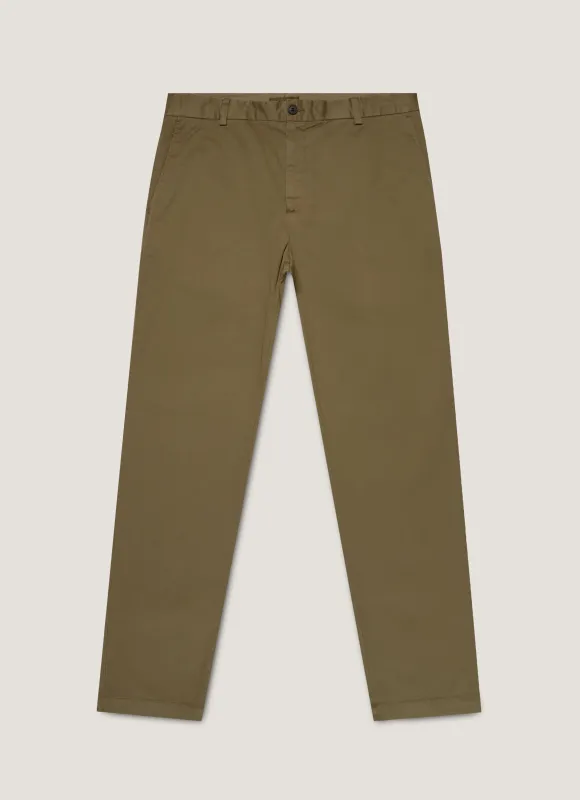 Men's Slim Fit Chino in Khaki sold by Sunspel