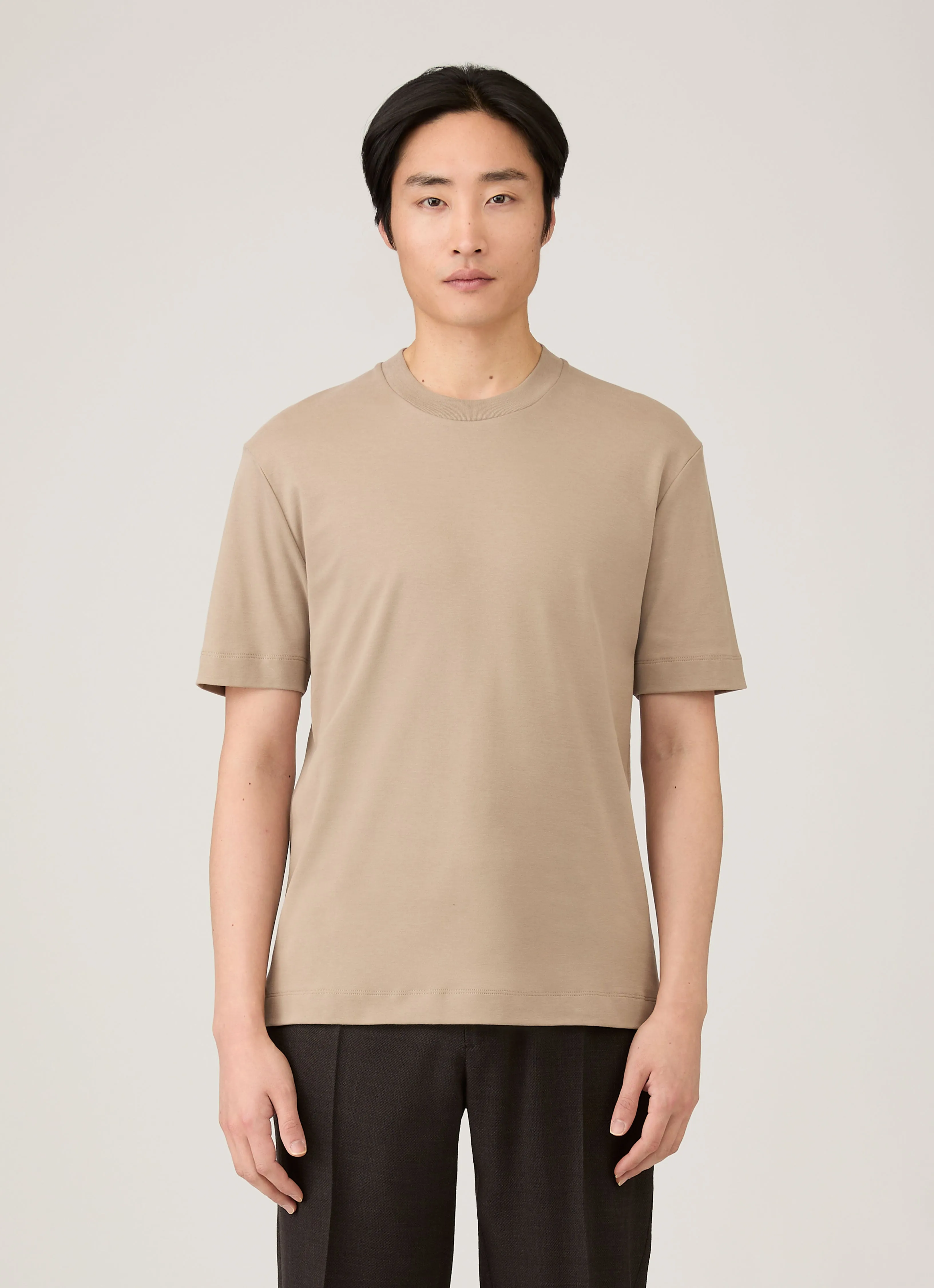 Men's Relaxed Fit Heavyweight T-shirt in Mink sold by Sunspel product image thumbnail 2